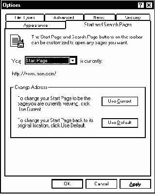 Настройка параметров навигатора Microsoft Internet Explorer